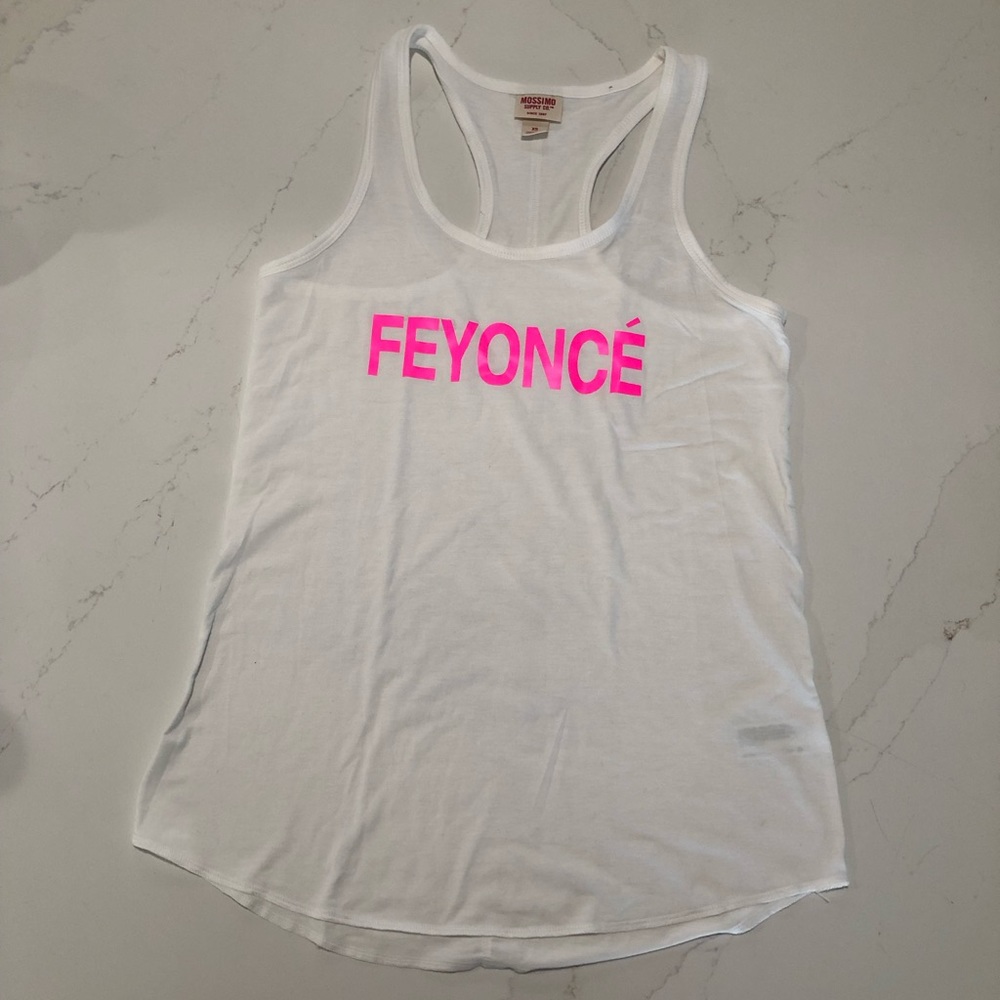 White Feyoncé Target tank top
